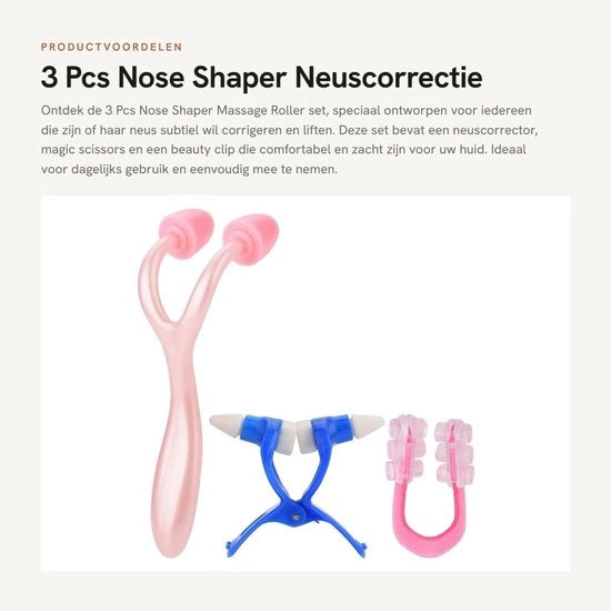 Correttore del Naso Comfortevole - Massaggiatore del Naso - Silicagel - 3 Pezzi