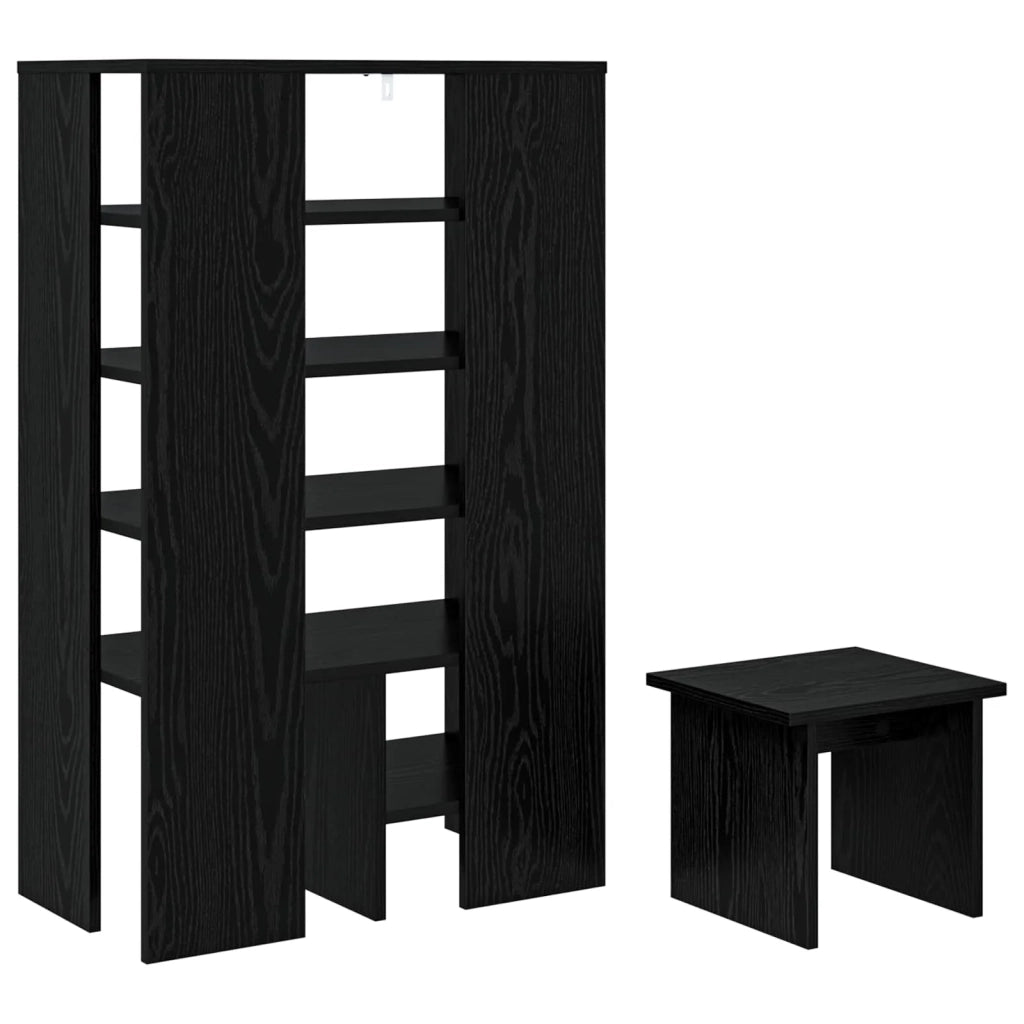 Mobile per scarpe 2 pcs Rovere Nero Legno multistrato 8000381