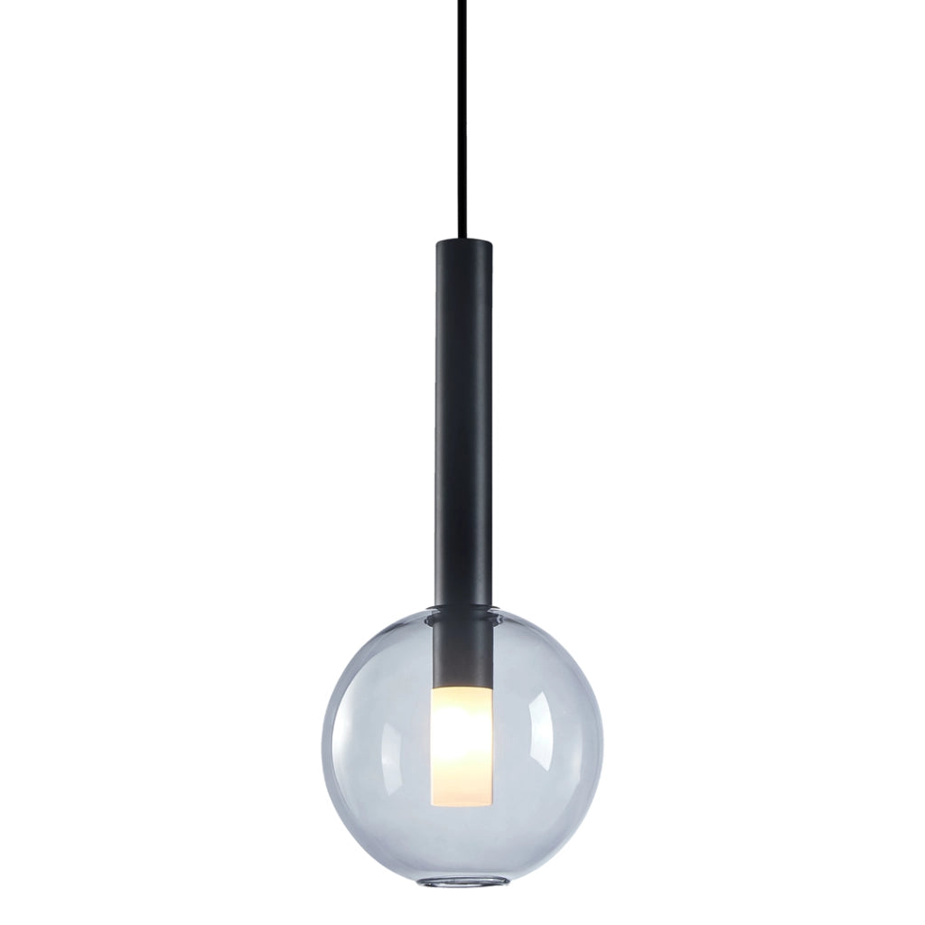Lampada a sospensione Milagro Niko nera vetro Ø15cm G9