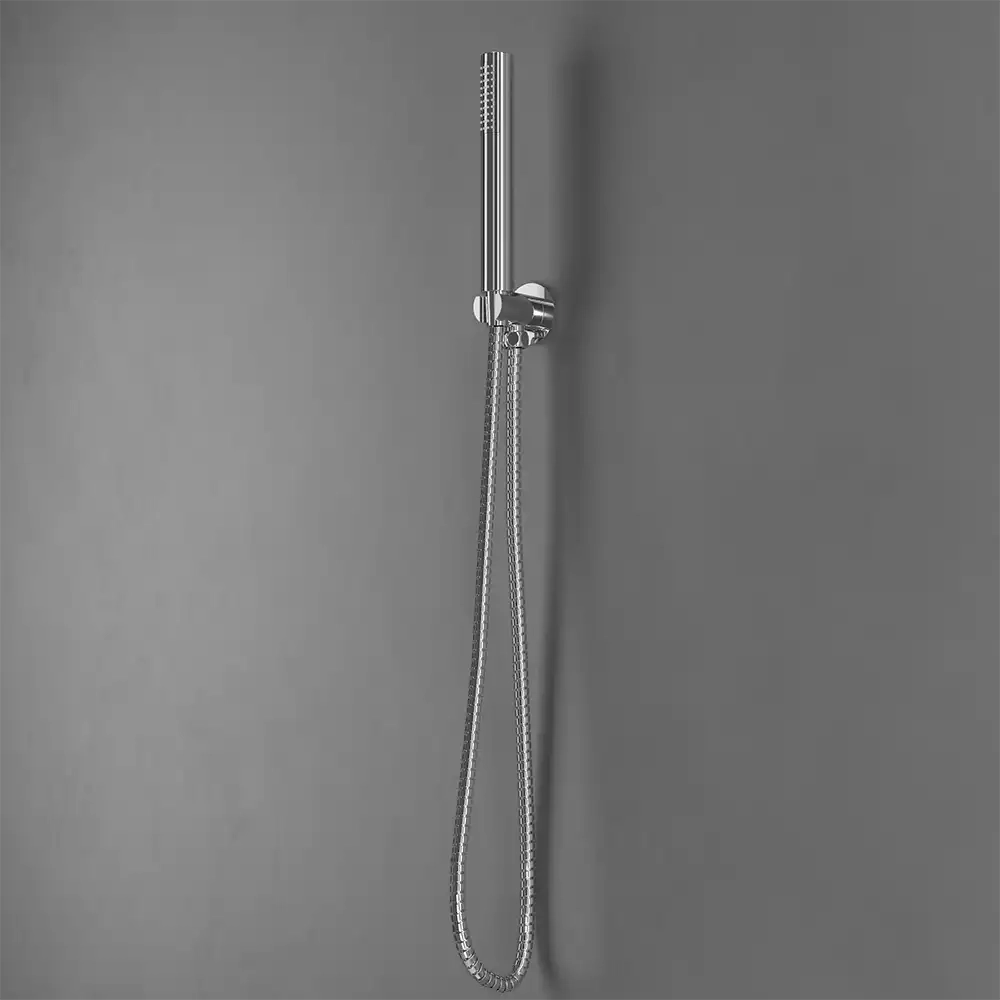 Kit doccia tondo cromato con presa acqua e flessibile da 150 cm