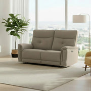 Divano recliner Elysio 3 posti elettrico in tessuto sabbia 198 cm