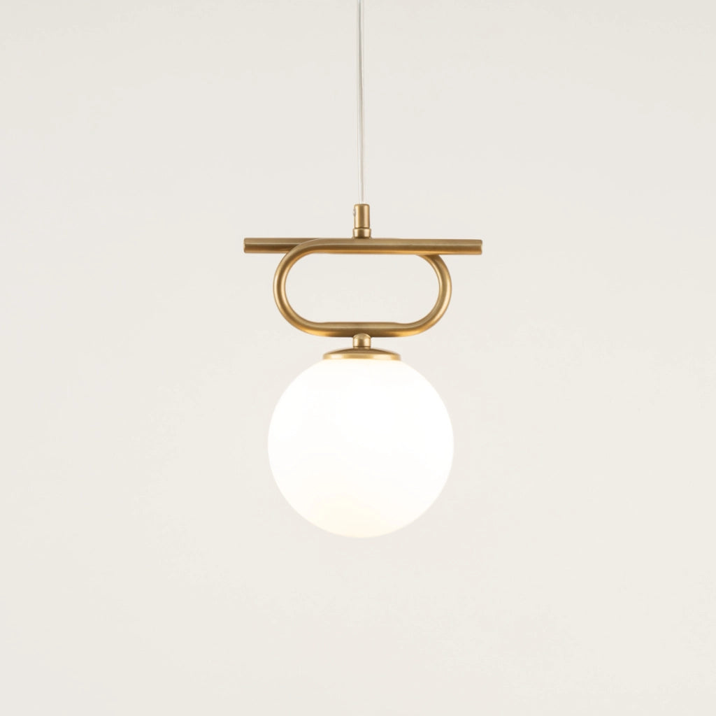 Lampada a sospensione Tes oro sfera vetro G9 Sigma