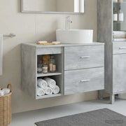 Set di mobili per il bagno 2 pz Grigio Cemento 3403907