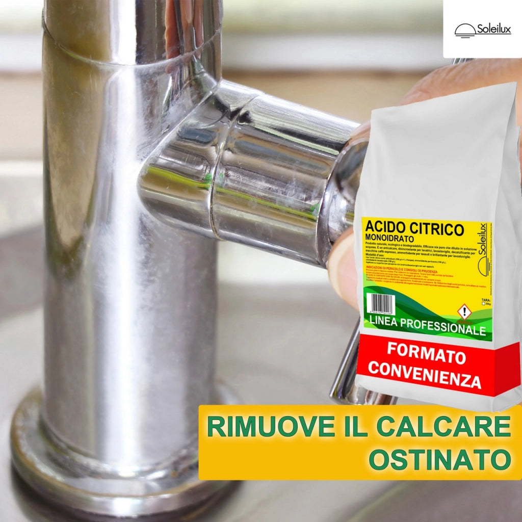 25kg Acido Citrico Monoidrato E330 in Polvere Naturale ed Ecologico Multiuso per Pulizia e Anticalcare, Brillantante, Disincrostante, Decalcificante