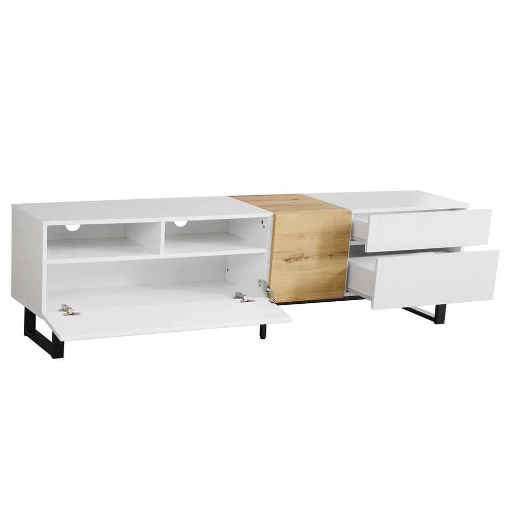 Mobile TV minimal - Xylo - 180x50x38cm legno/bianco