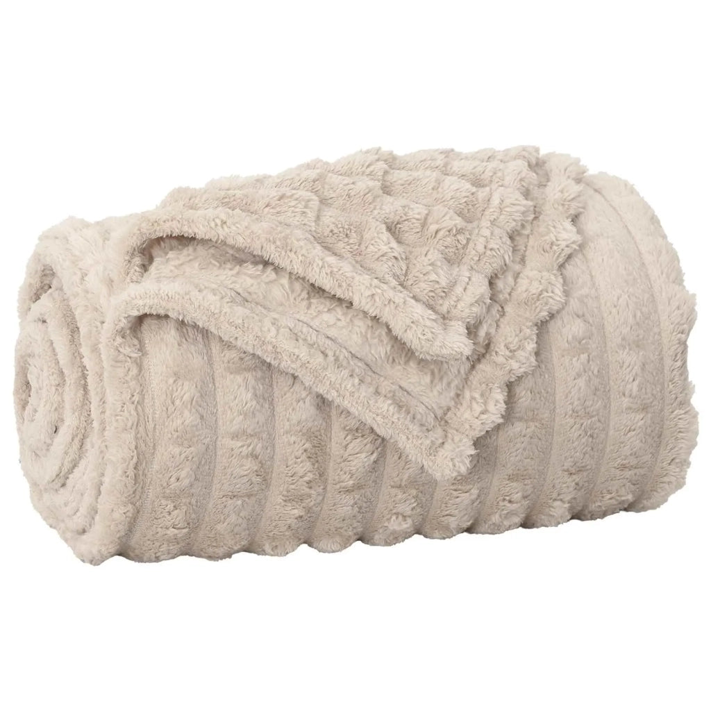 Coperte da Pile 6 pz Beige 270 x 240 cm Panno