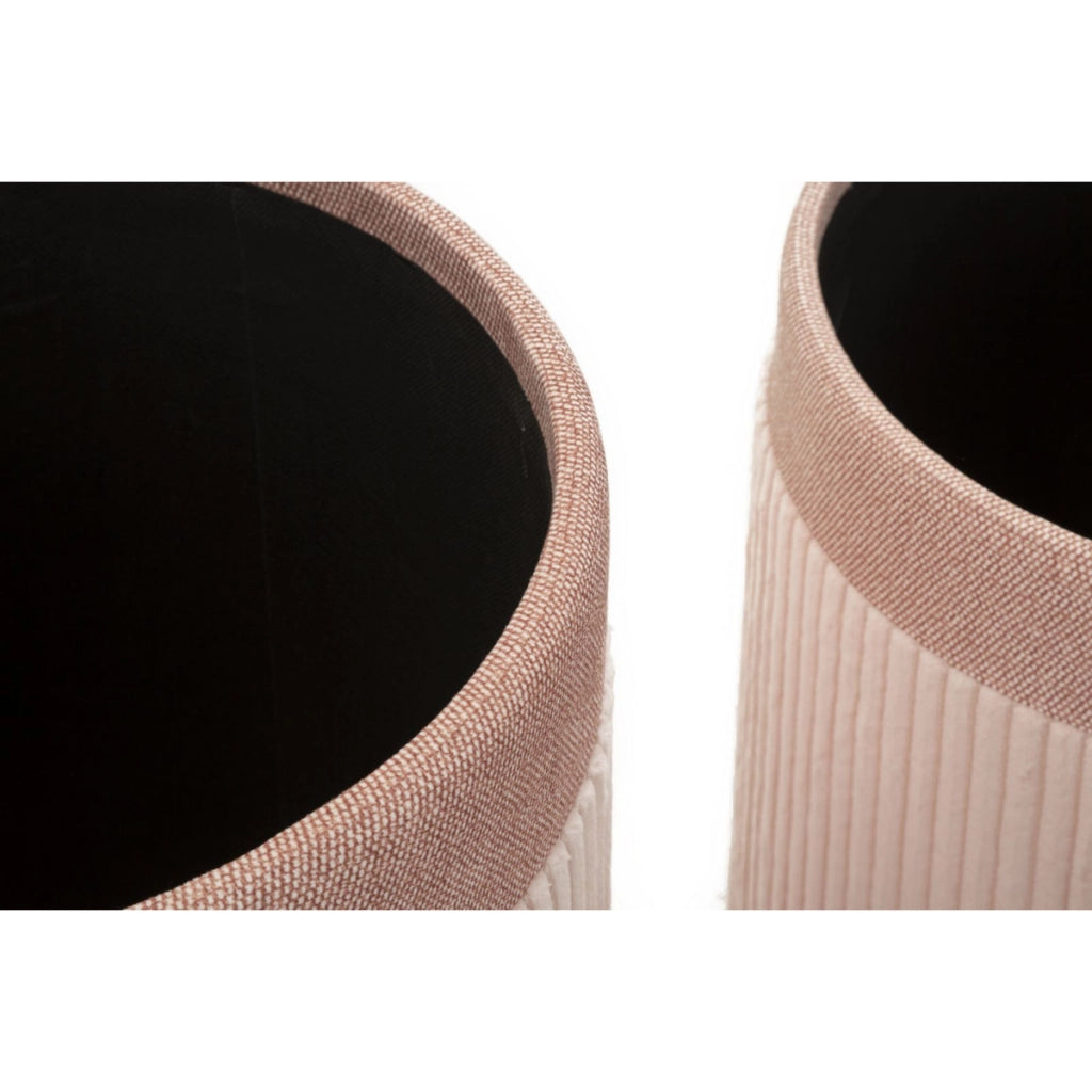 Set di 3 Pouf VKH769, Rosa, MDF, 40,5x40,5x49,5 cm