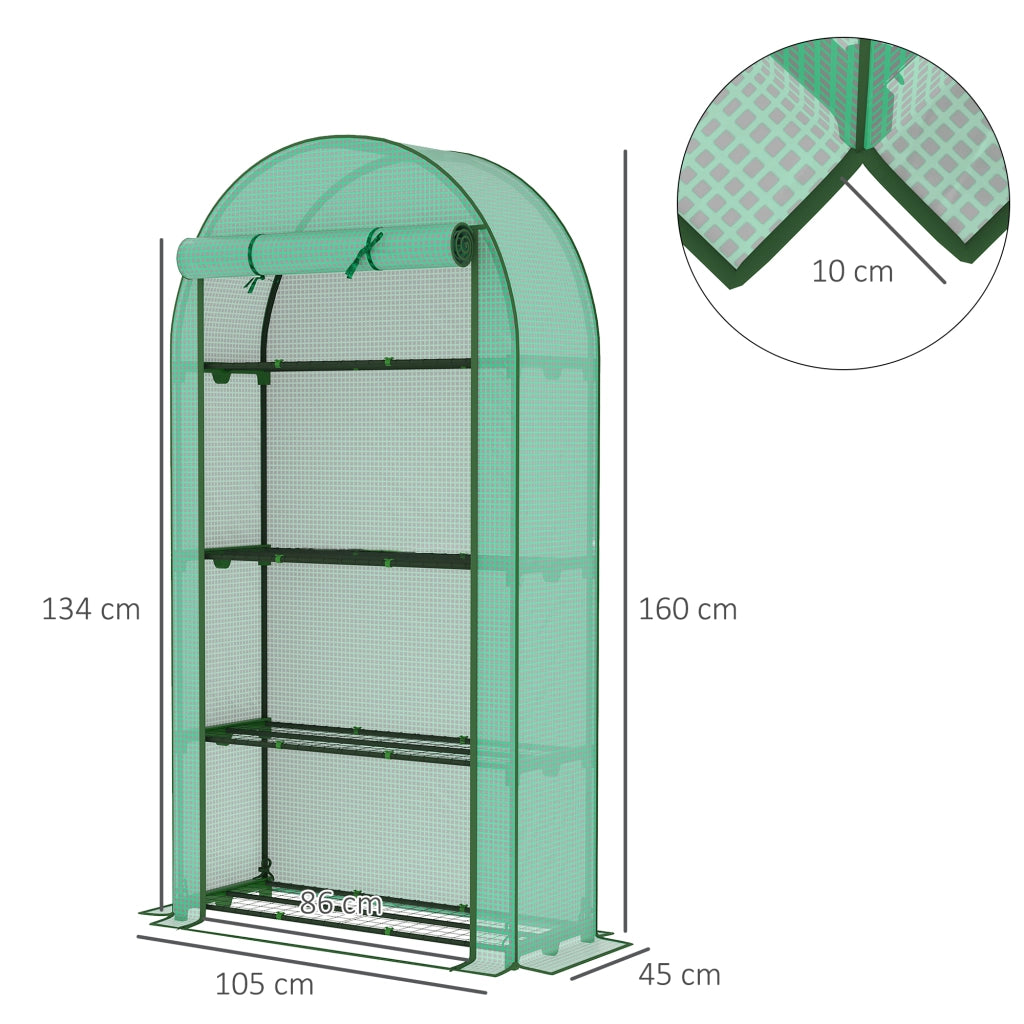 Serra da Giardino con 4 Ripiani ¨C Minimal ¨C 105x45x160 cm Verde
