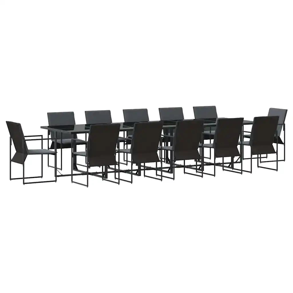 Set da Pranzo per Giardino 13 pcs Nero Acciaio 3335862