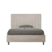 BS COM Letto una piazza e mezza contenitore imbottito 120x190 microfibra sabbia