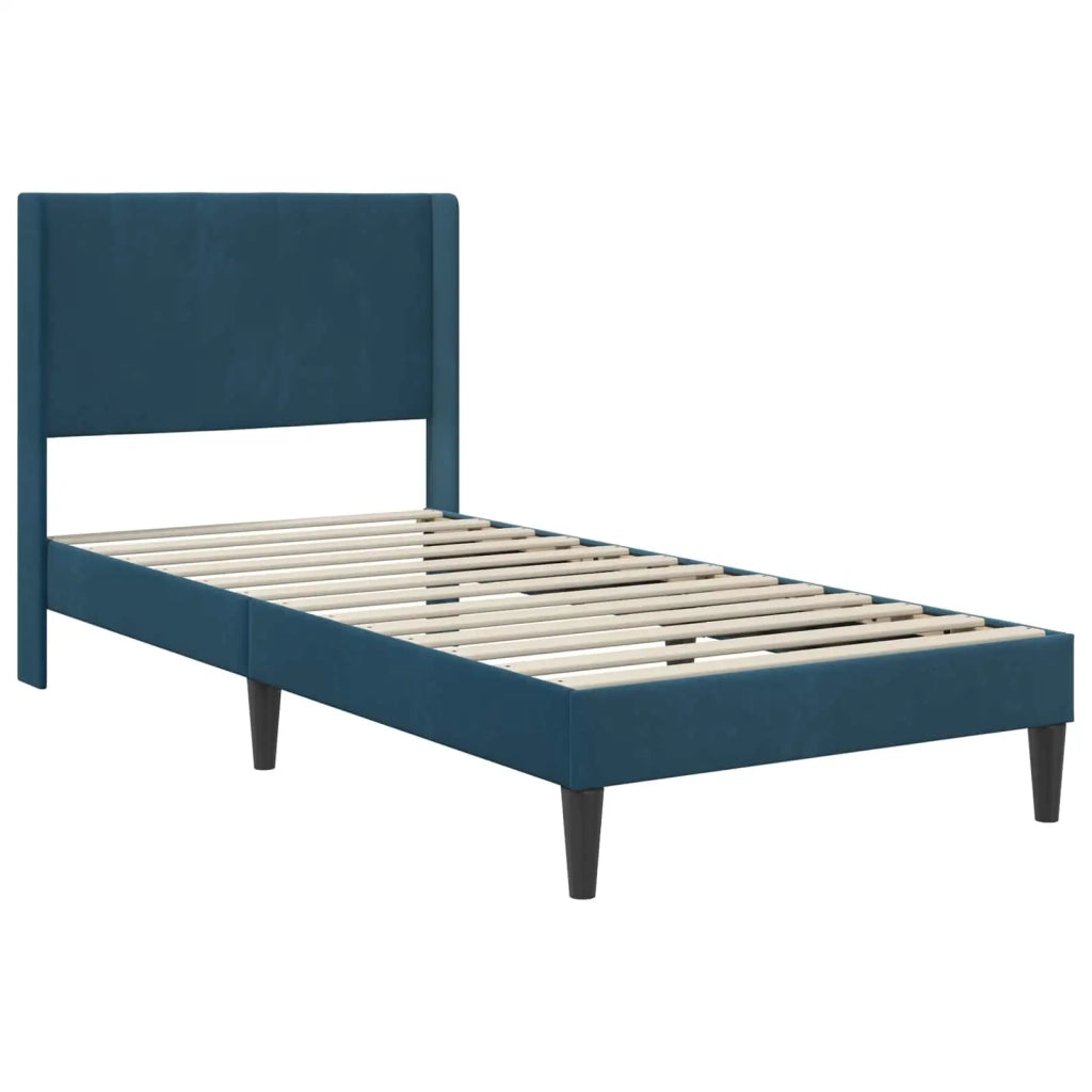 Struttura letto con materasso Blu 80 x 200 cm Velluto 3414830