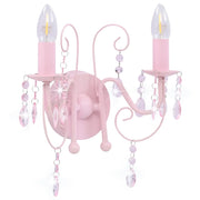 Lampada da Muro con Perle Rosa 2 Lampadine E14 281592