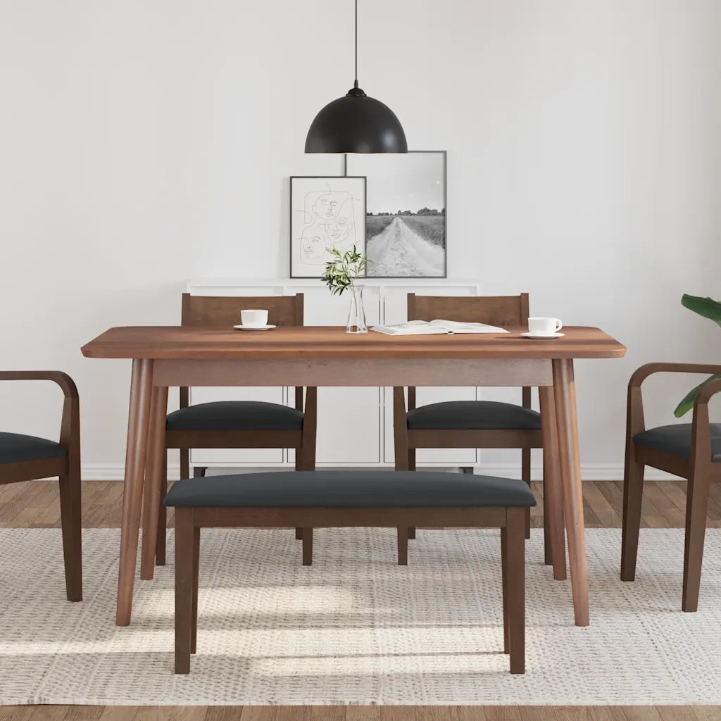 Panca 90 cm Marrone in Legno Massello di Hevea CFW8208756