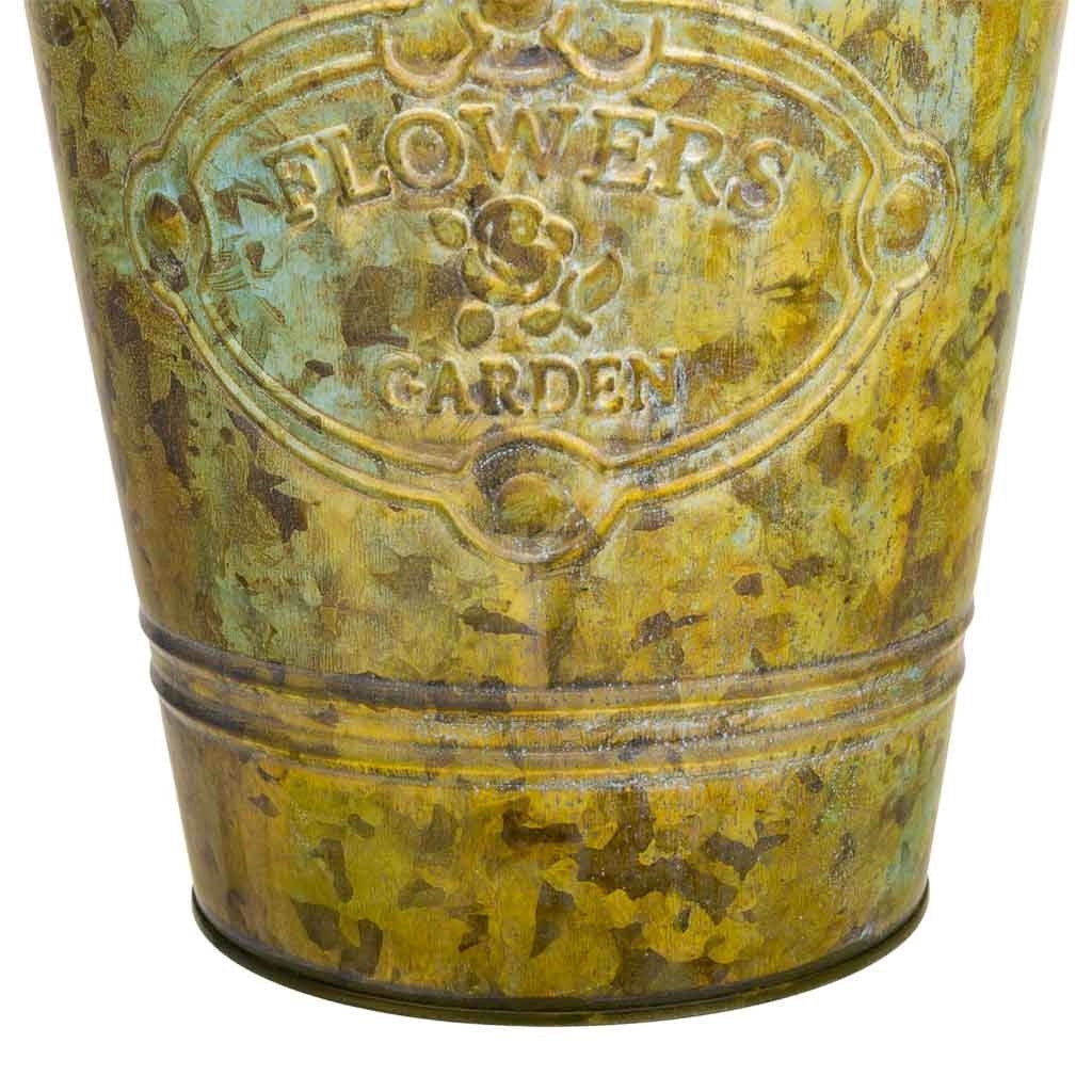 Vaso in metallo verde d20,5x25h b:13