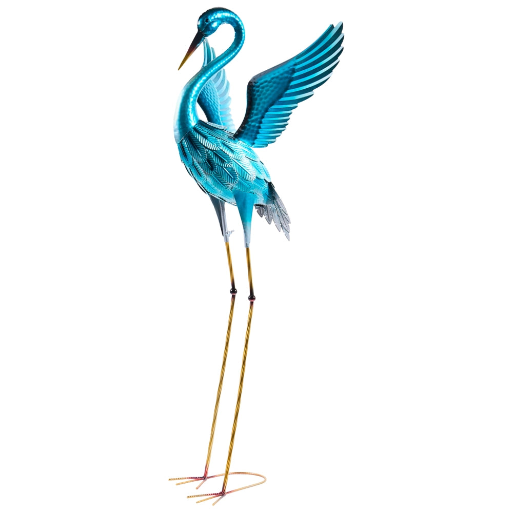 Statua da giardino blu in ferro fatta a mano scultura animale a grandezza naturale da terra