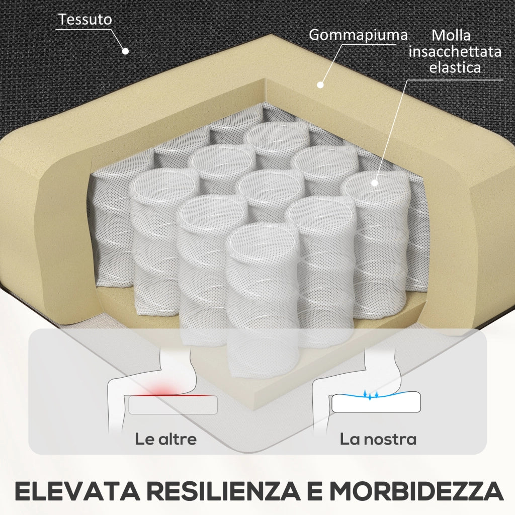 Poltrona Reclinabile con Poggiapiedi Imbottita in Tessuto ¨C Minimal ¨C Nero