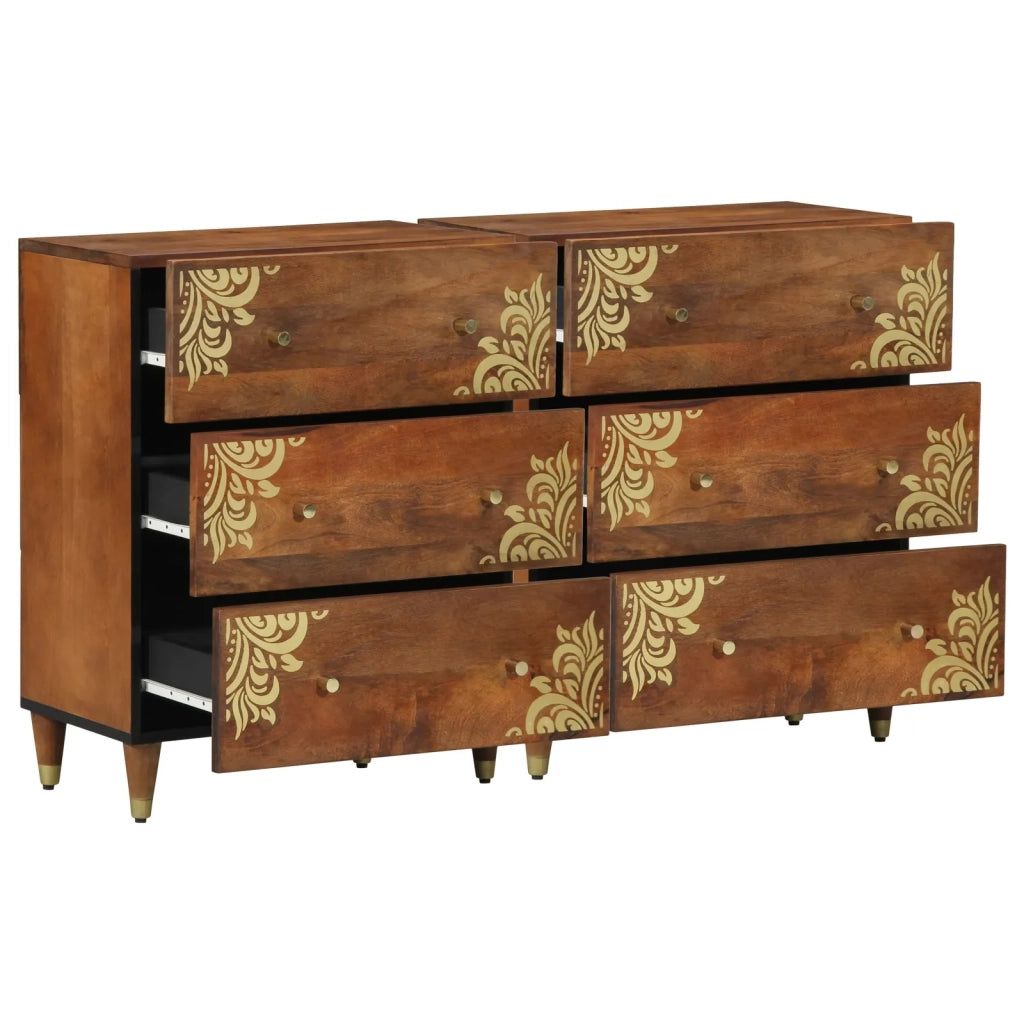Credenza con cassetto 2 pcs marrone ambrato 60 x 33 x 75 cm 3310145