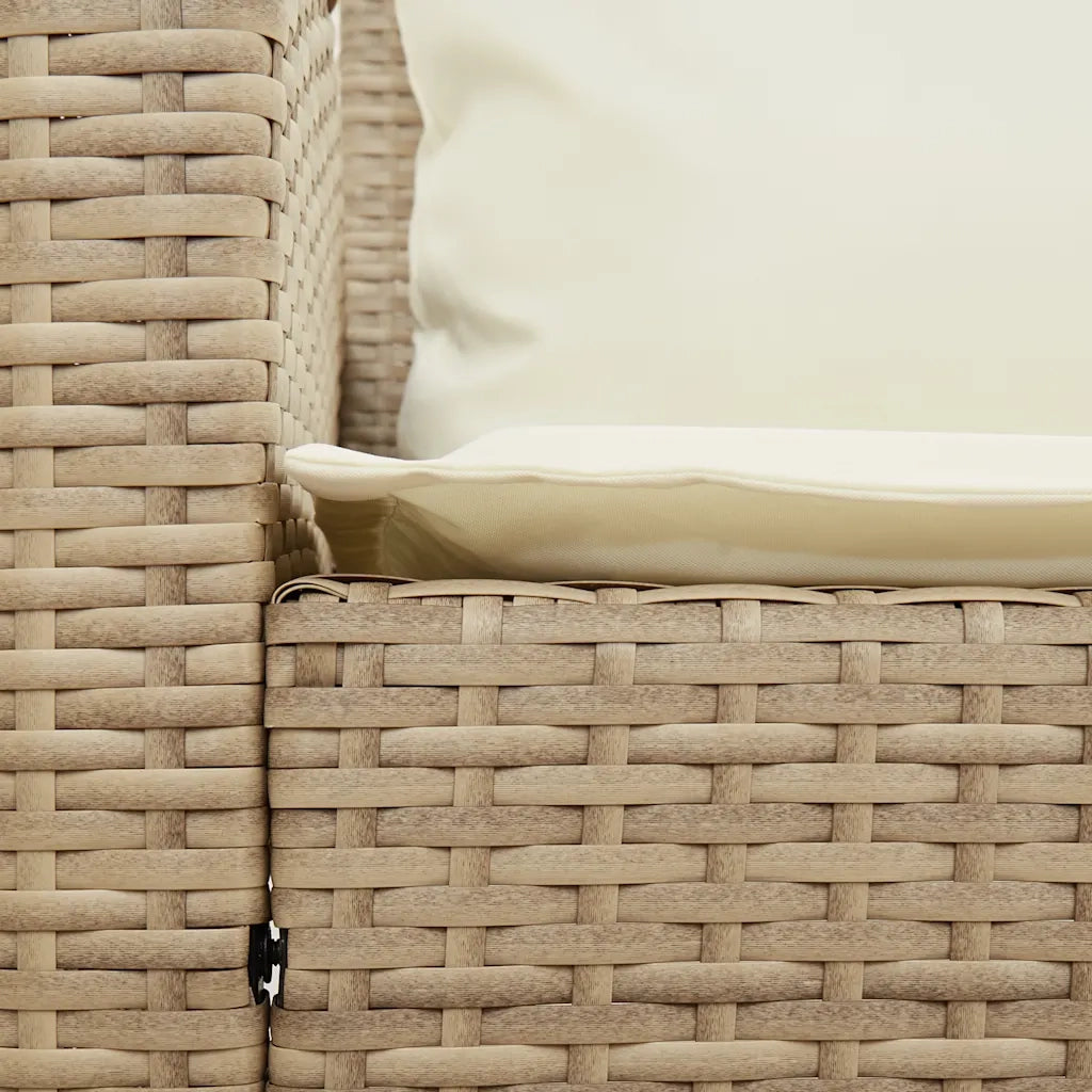 Divano da Giardino con Cuscini in Polyrattan Beige 3365332
