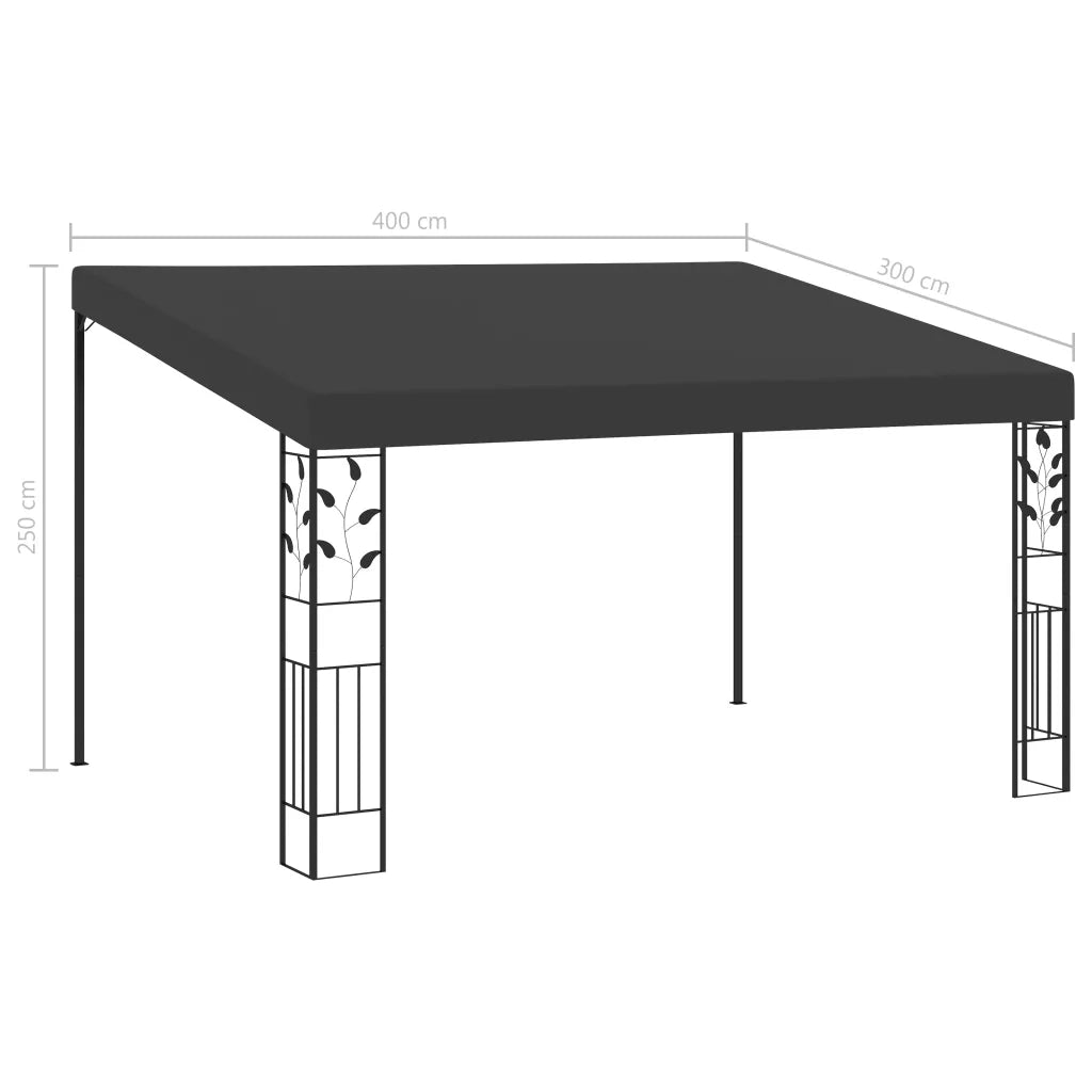 Gazebo | Pergolato a Parete 4x3x2,5 m Antracite