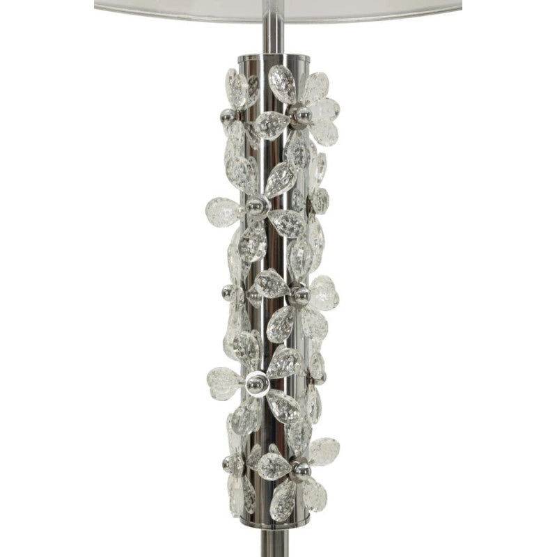 Lampadelle A Da Tavolo Silver Flower cm ø 35x74