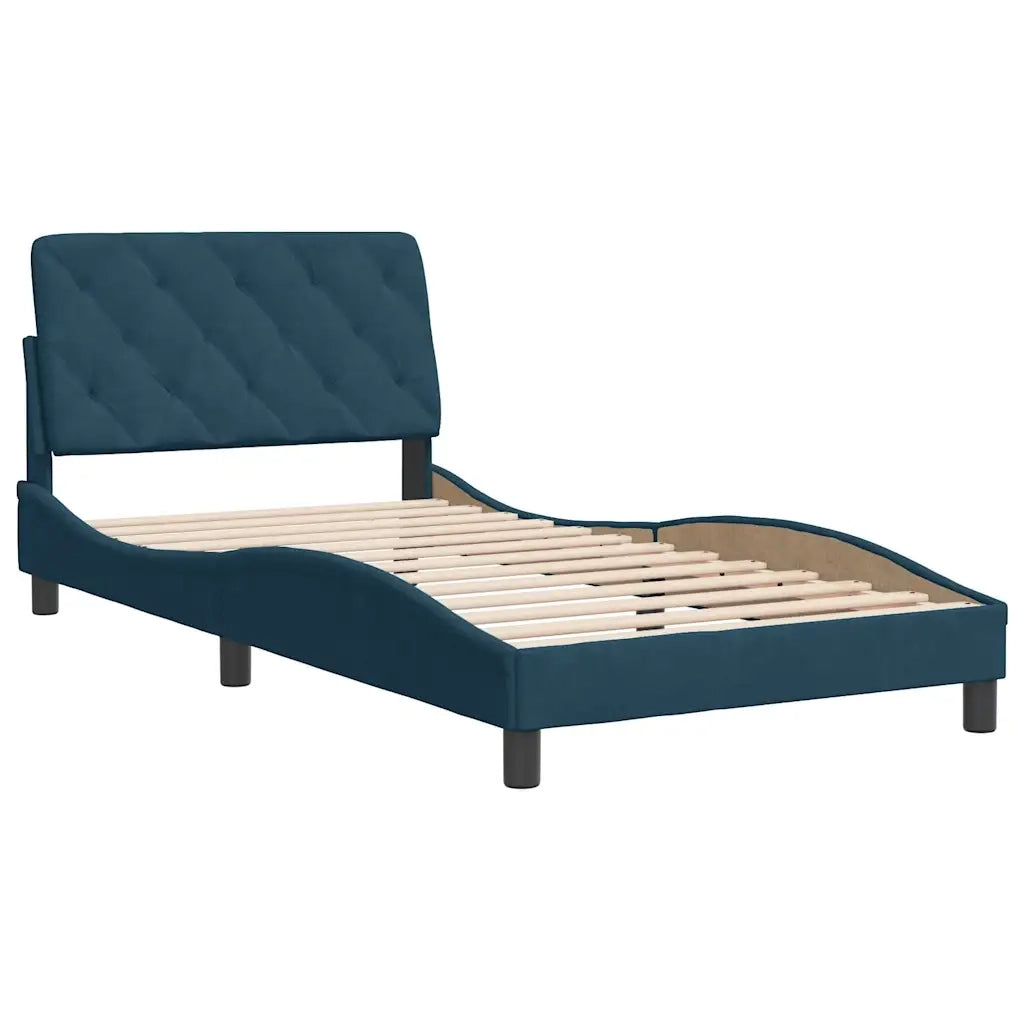 Giroletto senza Materasso Blu 100x200 cm in Velluto