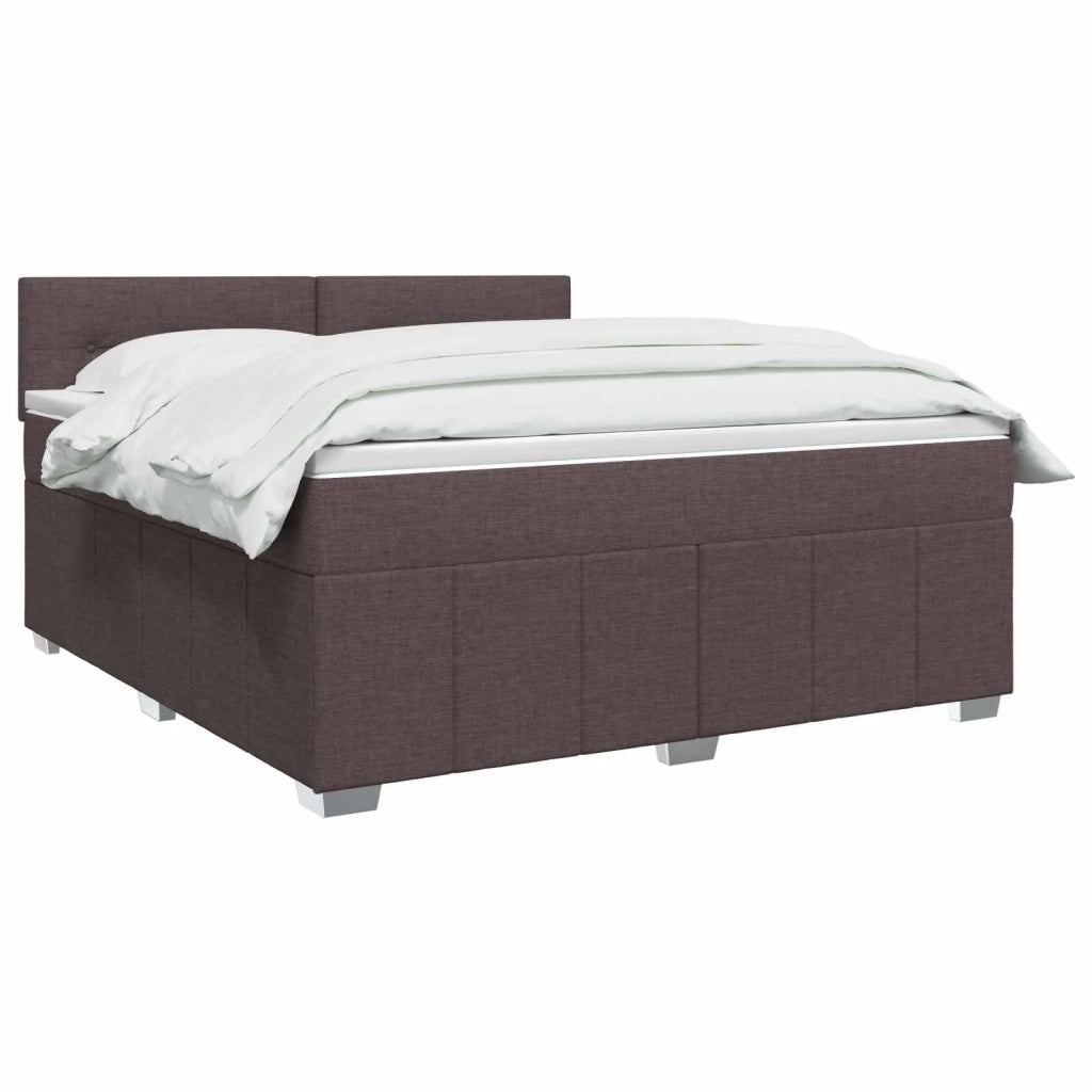Letto box spring con materasso Marrone Scuro 140 x 200 cm 3452694