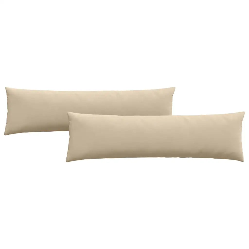 Cuscini da Divano 2 pz-Set di 2 Cuscini per Sofa Crema 145 x 40 cm Tessuto 844761