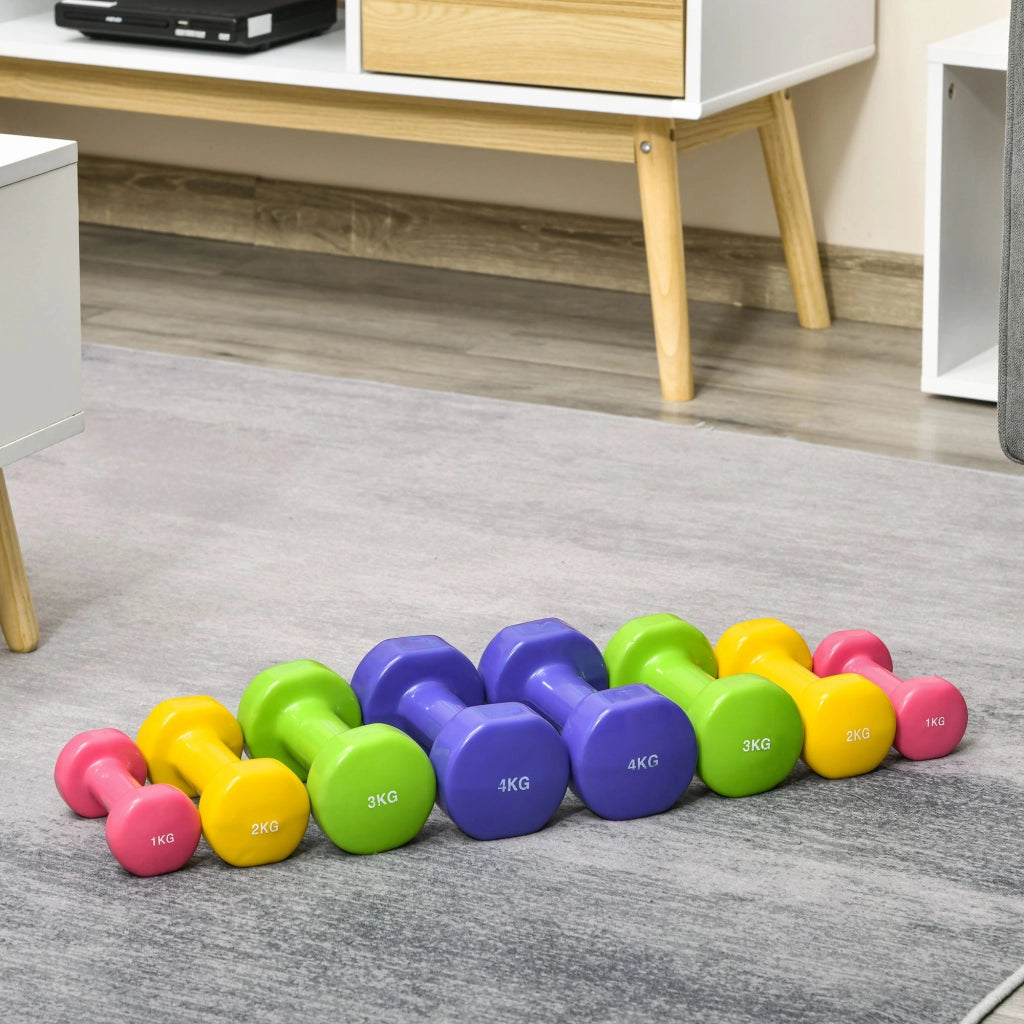 Set Manubri Esagonali 20kg ¨C Xylo ¨C 8 Pezzi Rivestimento Poliuretano Multicolore