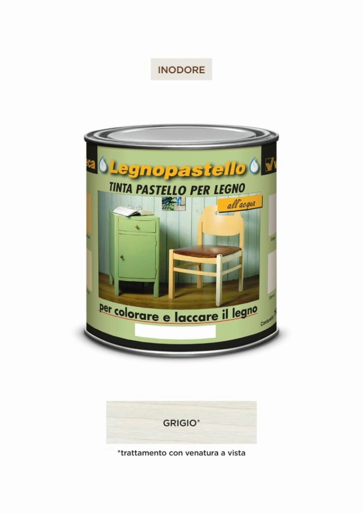 Legnopastello Tinta Ml 250 Grigio - Veleca