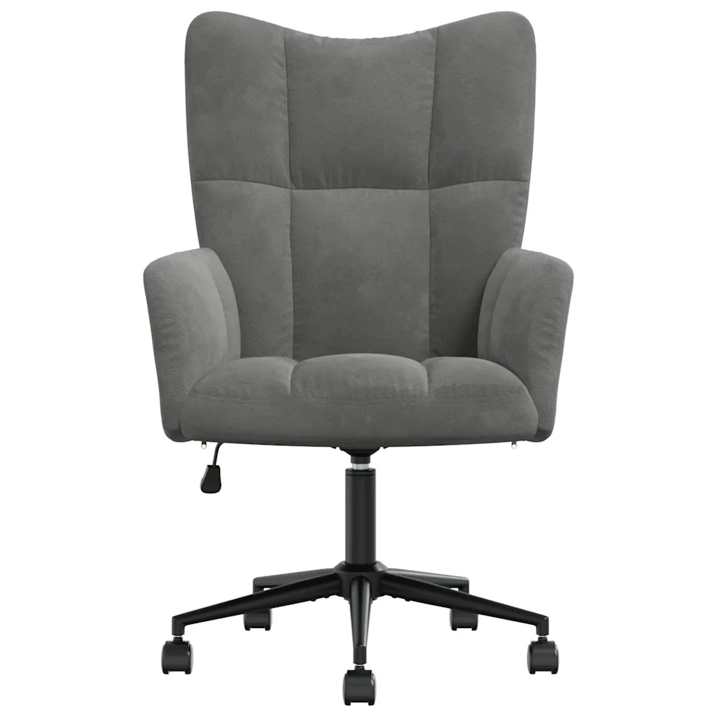 Poltrona | Sedia Relax Grigio Scuro in Velluto