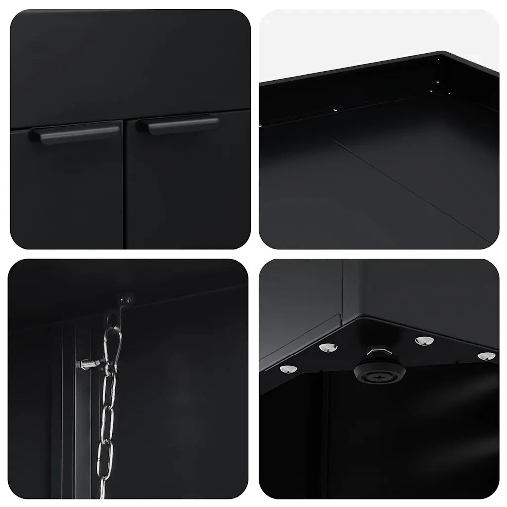 Contenitore per Rifiuti per 2 Bidoni Nero 136 x 77,5 x 121,5 cm CFW9947642