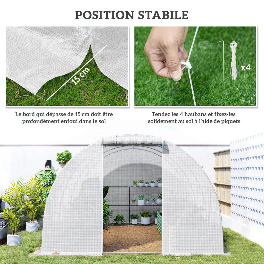 Serra da giardino tunnel ¨C Minimal ¨C 4.5x3x2 m bianco
