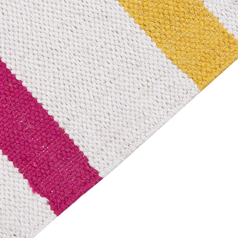 Tappeto strisce multicolore cotone 160 x 230 cm rettangolare tessuto a mano