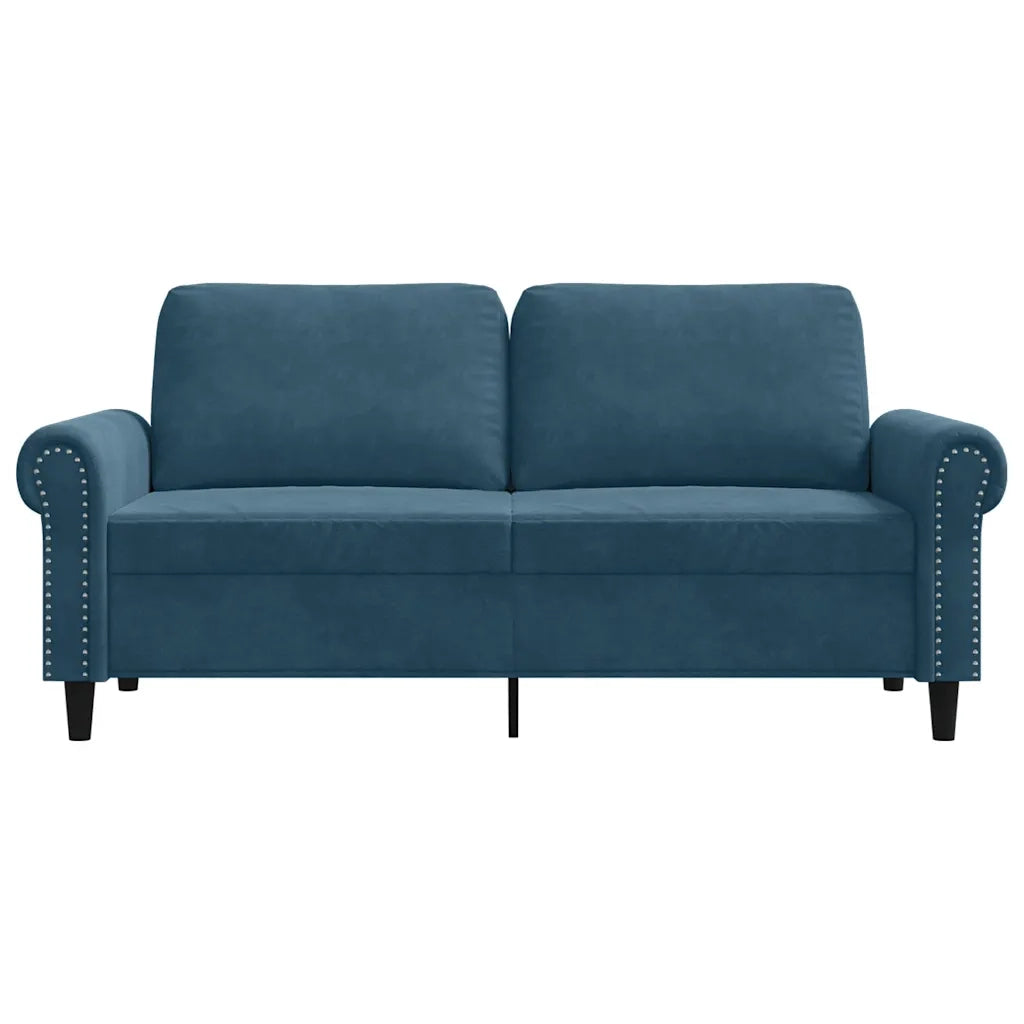 Divano a 2 Posti Blu 140 cm in Velluto 359538