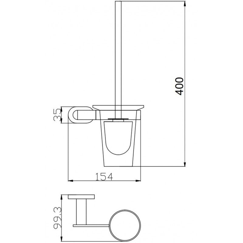 Scopino da parete YUKON in vetro e ottone cromato 40 cm