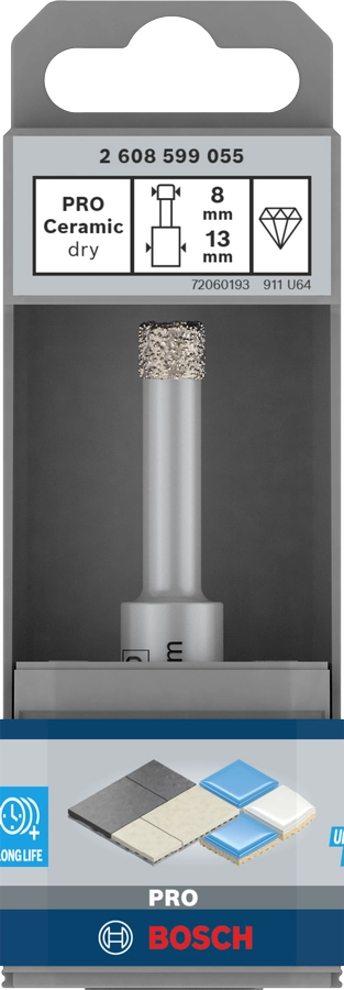 Corona diamantata Bosch Ø 8 mm per trapano – cod. 2608599055