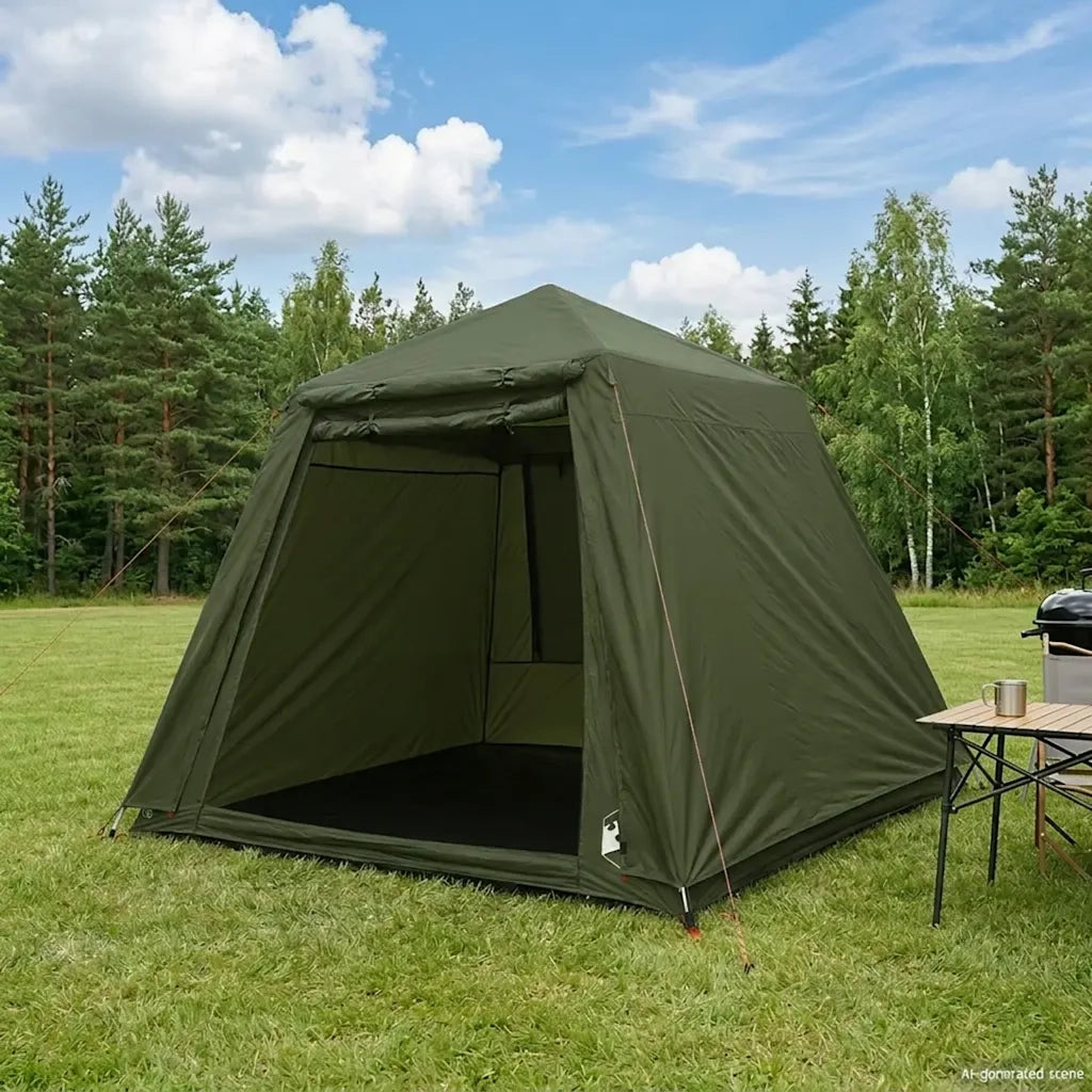 Tenda da Pesca 4 Persone Verde Oliva a Rilascio Rapido