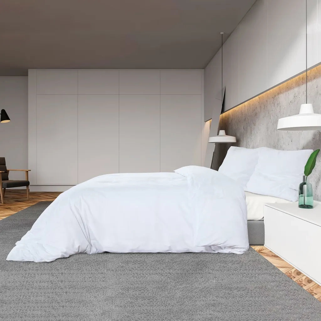 Set Copripiumino Bianco 135x200 cm in Microfibra Leggera 136021