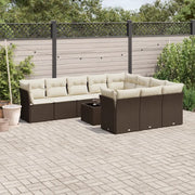 Set Divani da Giardino 11 pz con Cuscini Polyrattan Marrone 3218233