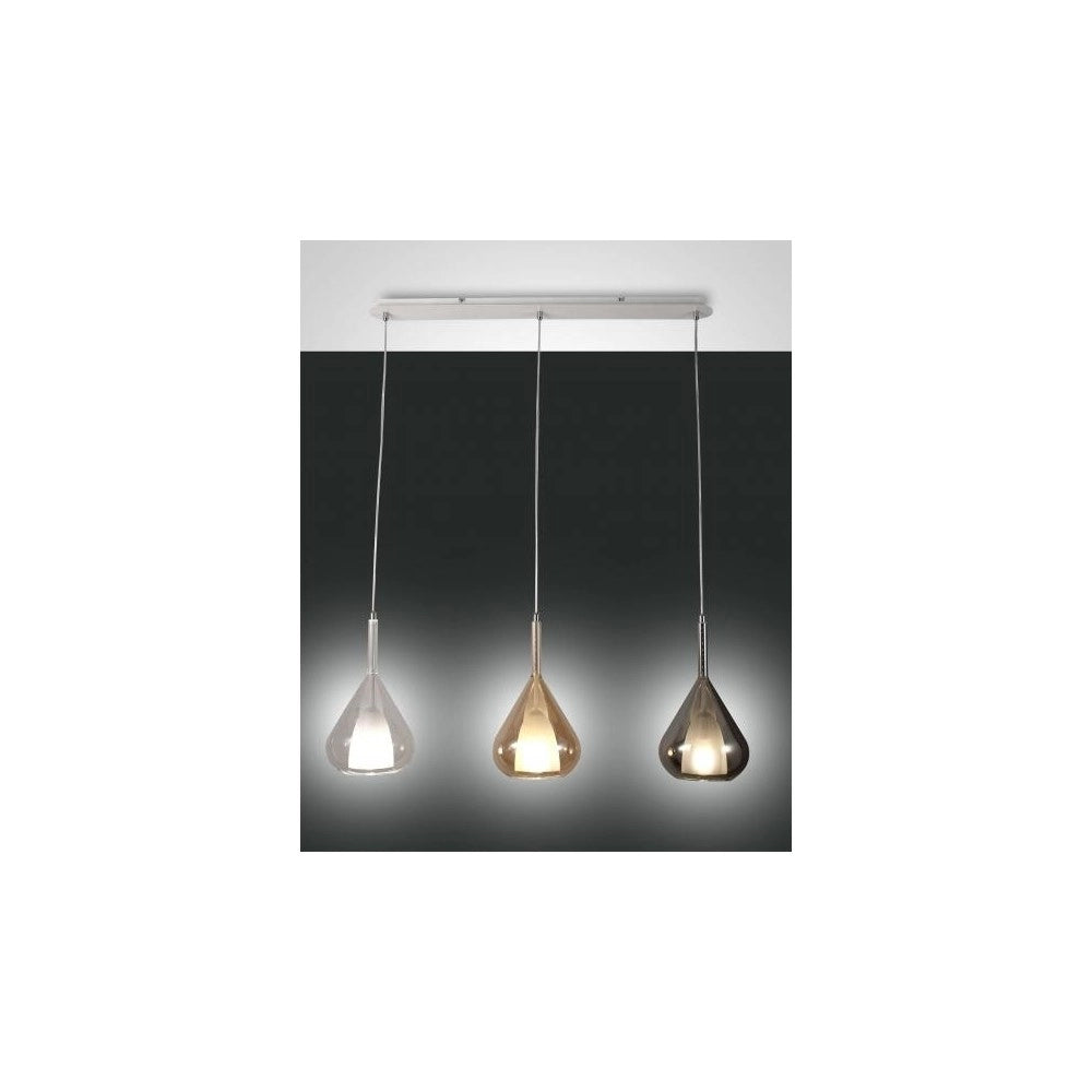 Lampadario a sospensione Lila a Led in metallo e vetro borosilicato 3481-48-297 Fabas Luce