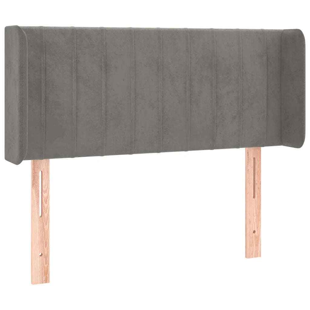 Testiera-Testata Decorativa Grigio Chiaro a LED 93x16x78/88 cm in Velluto 872178