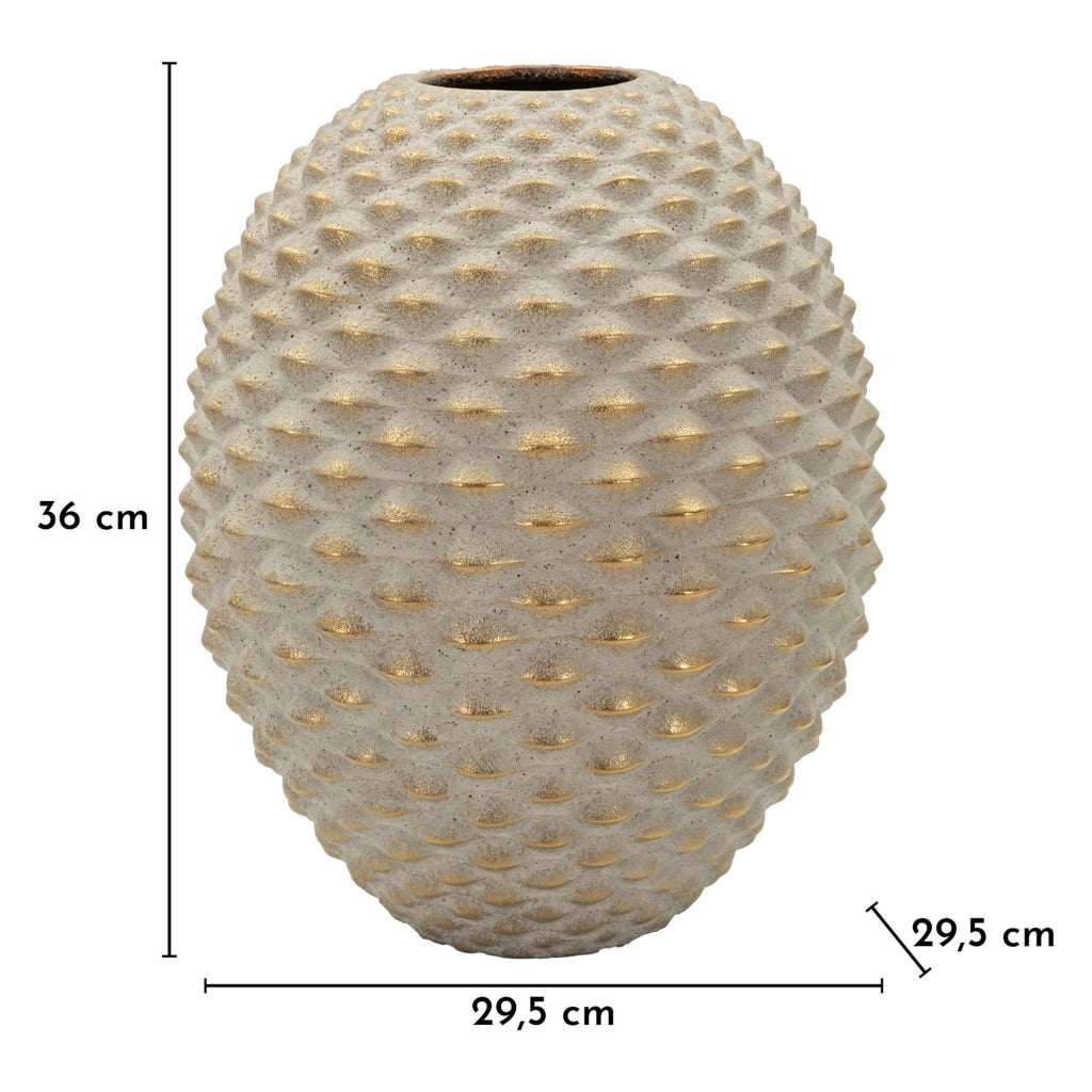 Dabari, Vaso Finitura Geometrica a Rilievo, Beige