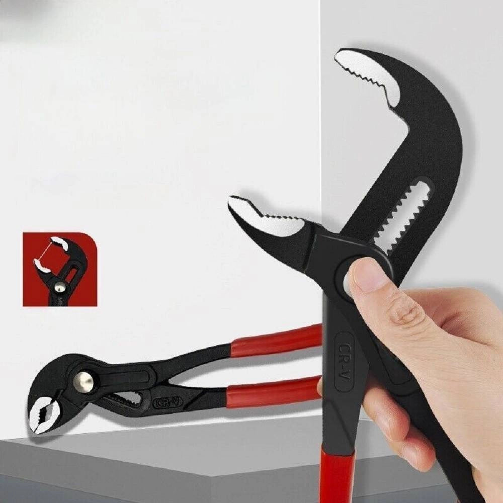 Trade Shop - Set 3 Pz Pinze Poligrip Pinza A Pappagallo Con Pulsante Regolabile 8" 10" 12" -
