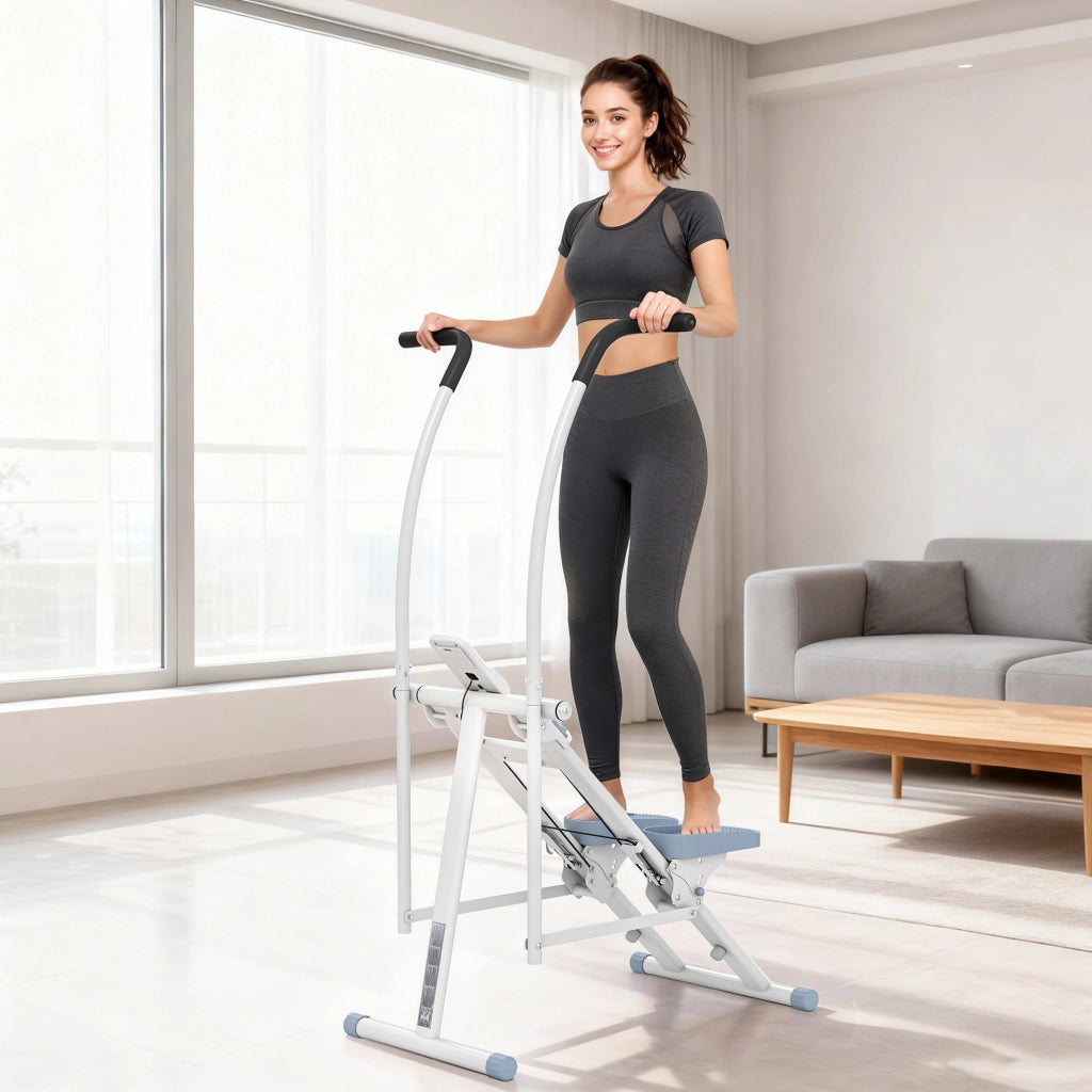 Stepper Fitness Pieghevole ¨C Xylo ¨C LCD Display 85x80x142cm Bianco
