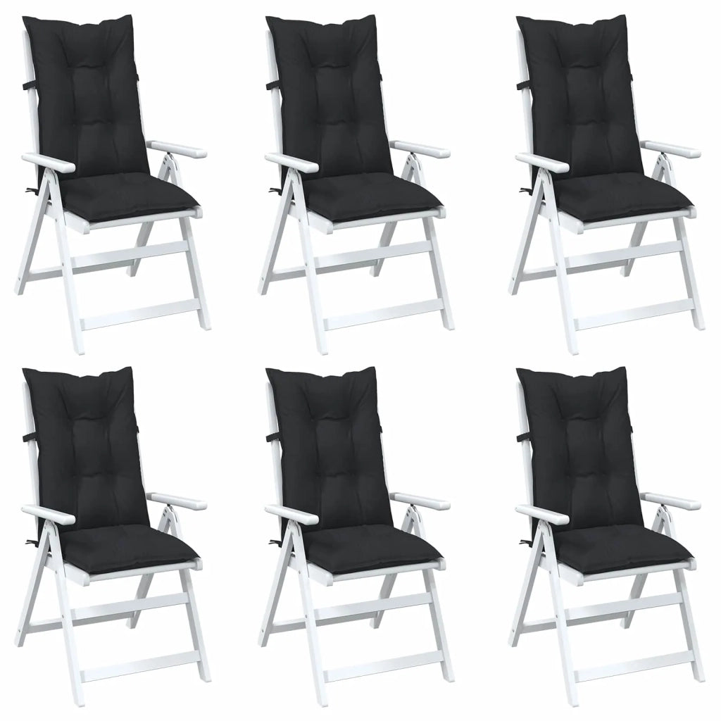 Set di cuscini per sedia alta 6 pz | Cuscini per sedie Melange nero