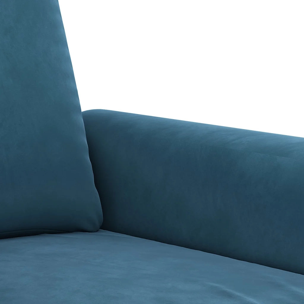 Set di Divani 3 pz con Cuscini Blu in Velluto 3202229