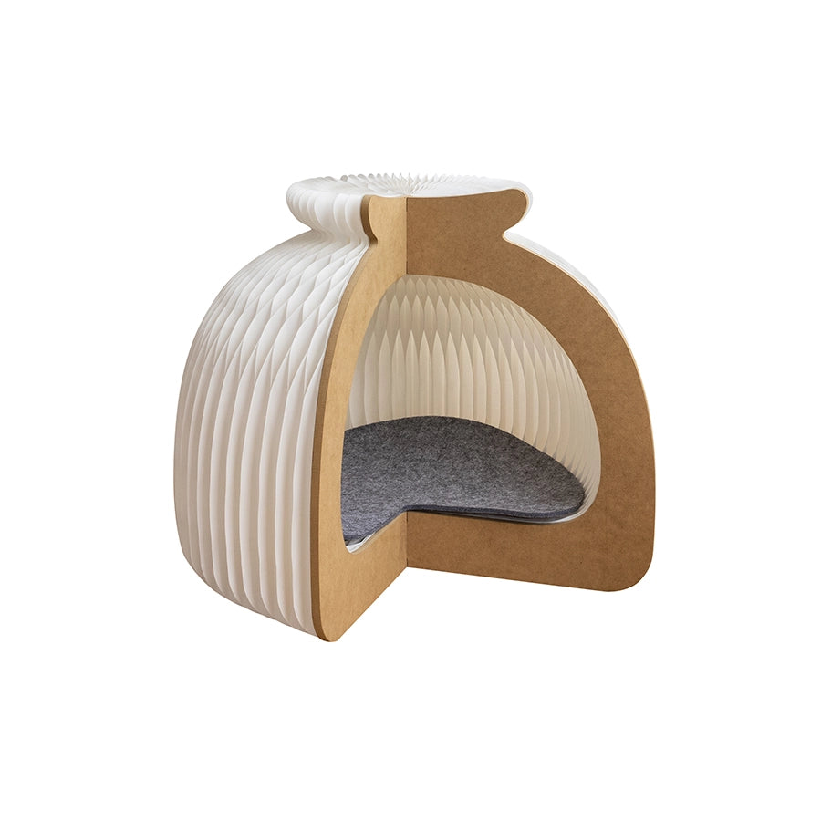 Cuccia pieghevole per gatti GÉNOVA con struttura in carta kraft e cartone riciclato 49 x 44 x 35 cm