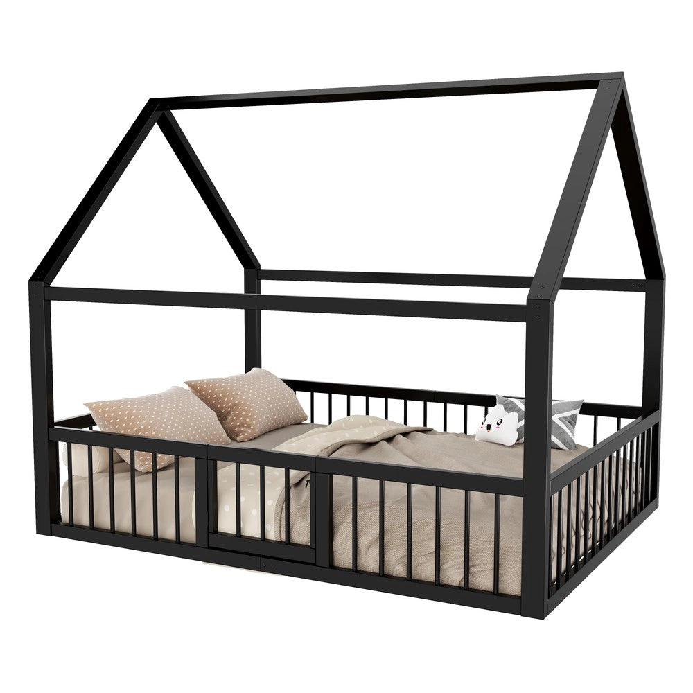 Letto in Metallo per Bambini ¨C MINIMAL ¨C Nero 140x200