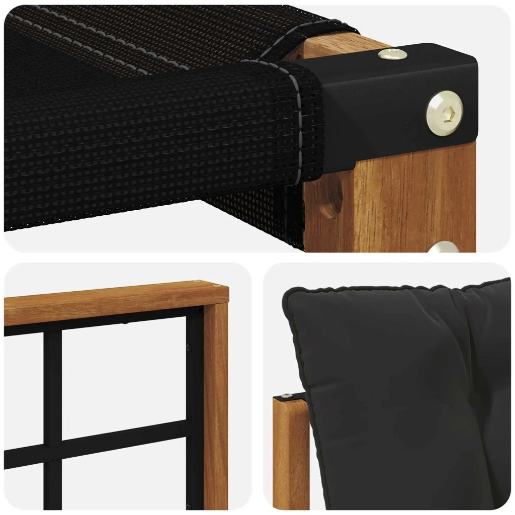 Set di divani da esterno con cuscino 7 pcs Naturale e Nero 3369559