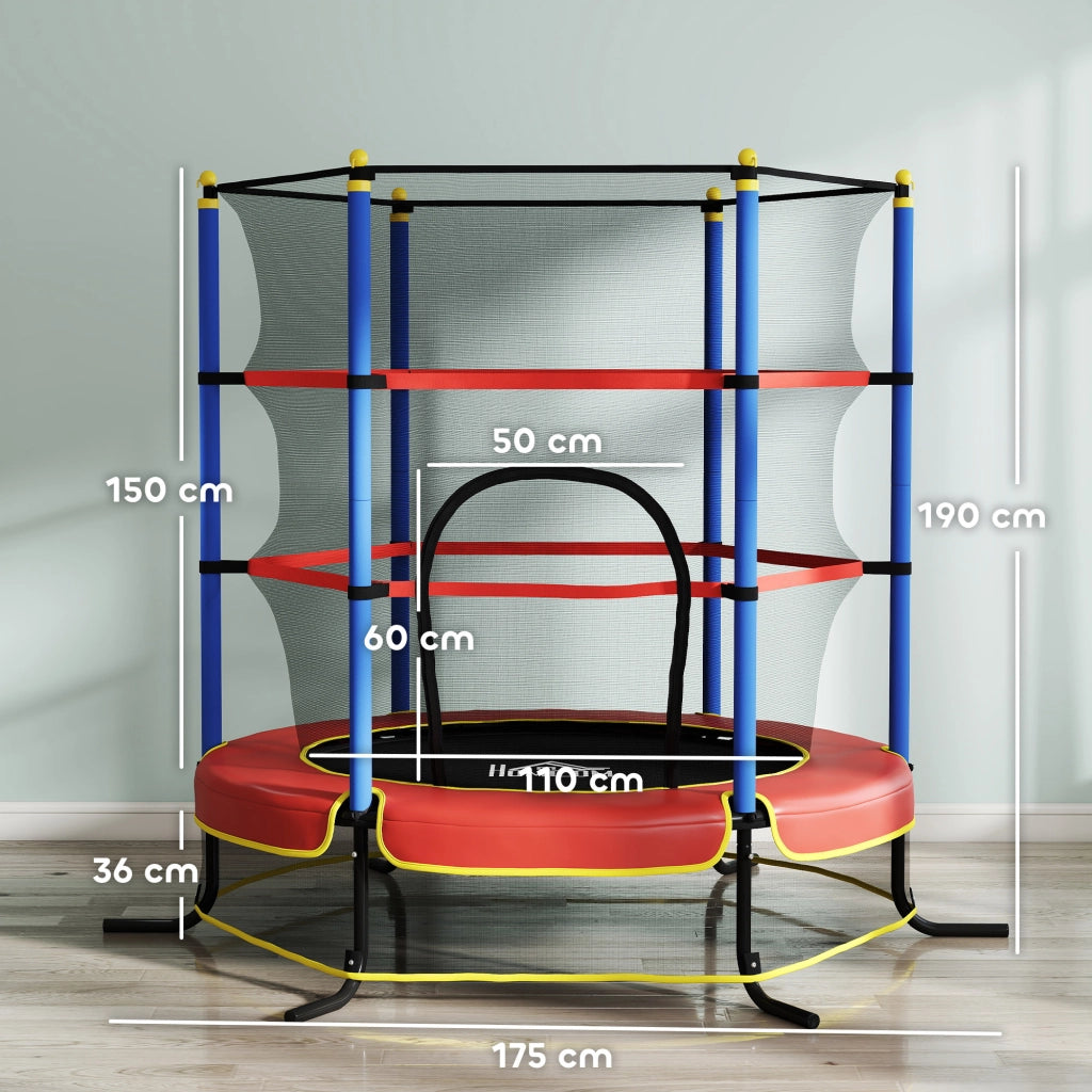 Trampolino per Bambini con Rete Sicurezza ¨C zephmum ¨C Blu